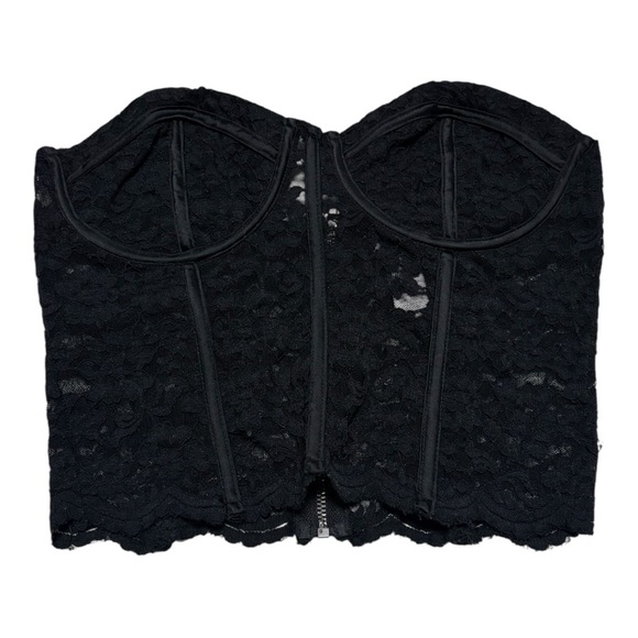 Elegant Black Lace Corset Crop Top - Picture 1 of 5